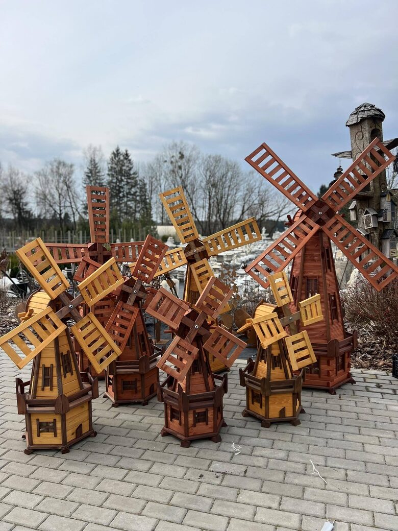 Mediniai vėjo malūnai 130 cm. 