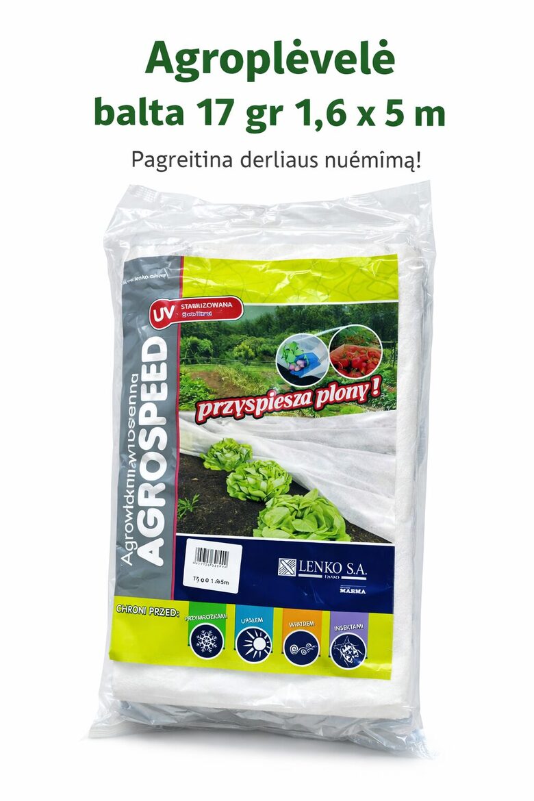 Agroplėvelė balta 17gr. 1,6 x 5 m.