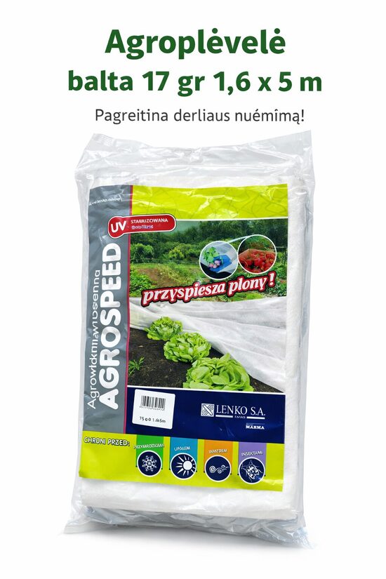 Agroplėvelė balta 17gr. 1,6 x 5 m.