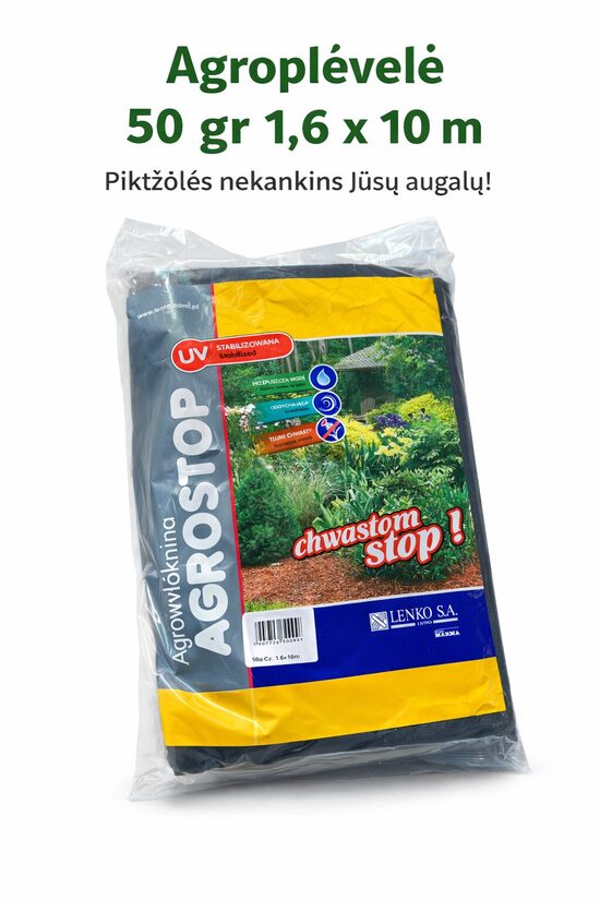 Agroplėvelė juoda 50 gr. 1,6 x 10 m.