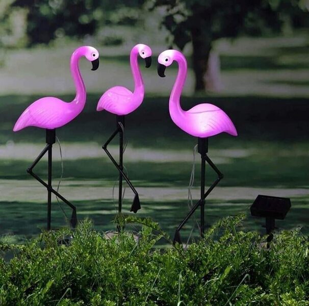 Saulės energija įkraunamas šviestuvas - Flamingai